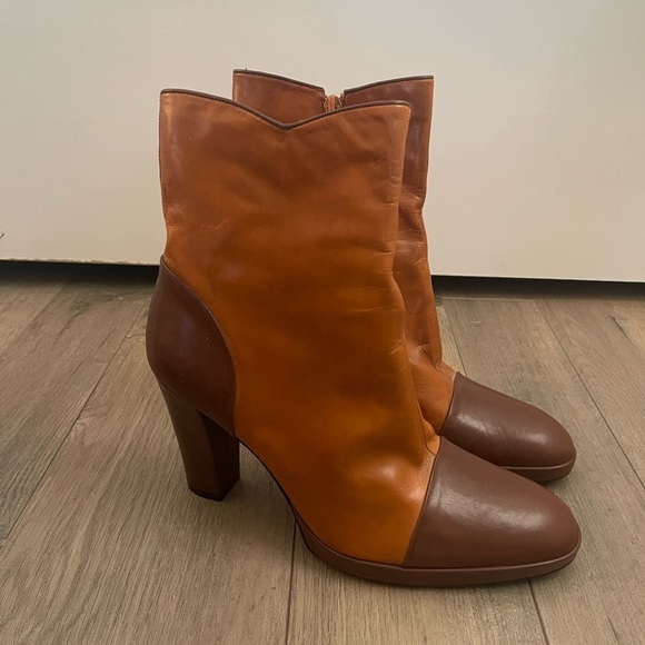 Vintage Nine West 90s Color Block Heeled Boot - 7.5 - Picture 1 of 7